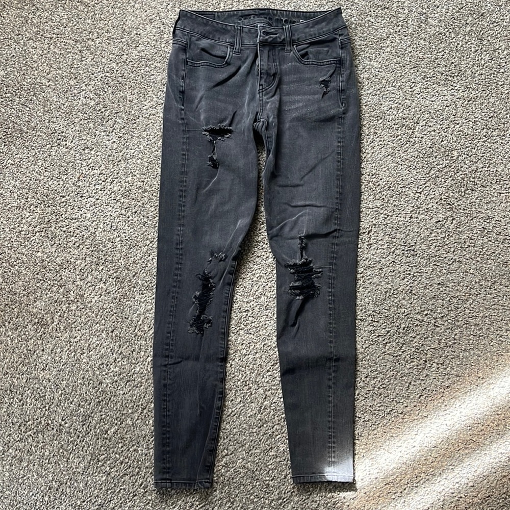 American Eagle Black Jean Leggings - Size 0 Regular